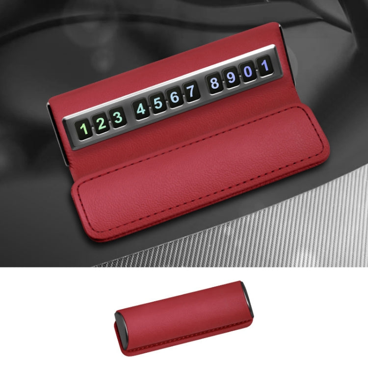 Car Front Windshield Temporary Parking Number Plate Interior Decoration(Red)