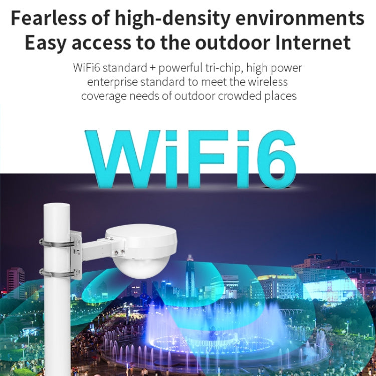 COMFAST WA933 Wi-Fi6 3000Mbps Outdoor Access Point Dual Band Water-resistant Wireless Router Support VLAN(UK Plug)