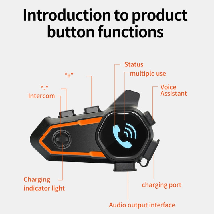 Motorcycle Noise Reduction Water-resistant Helmet Cycling Bluetooth Headphones