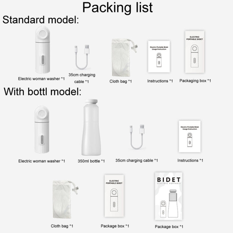 Female Handheld Mini External Vaginal Wash Maternity Portable Electrical Feminine Cleanser, Model: With LED Light
