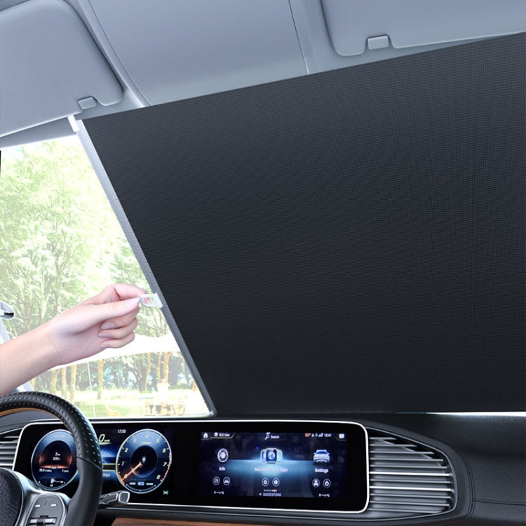 40x125cm Car Summer No-punch Retractable Titanium Silver Sunshade Curtain