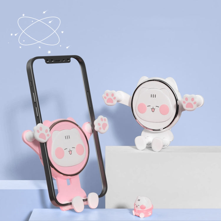 ICARER FAMILY AK-01 Car Air Outlet Cartoon Phone Holder Car Navigation Gravity Support Frame(White) - Car Holders by ICARER FAMILY | Online Shopping South Africa | PMC TechLife | Buy Now Pay Later Mobicred