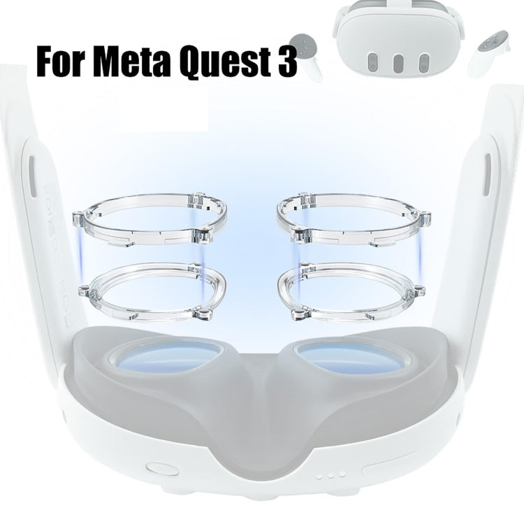 For Meta Quest 3 VR Magnetic Eyeglasses Frame, Spec: Anti Blue Light Lens+Frame Transparent