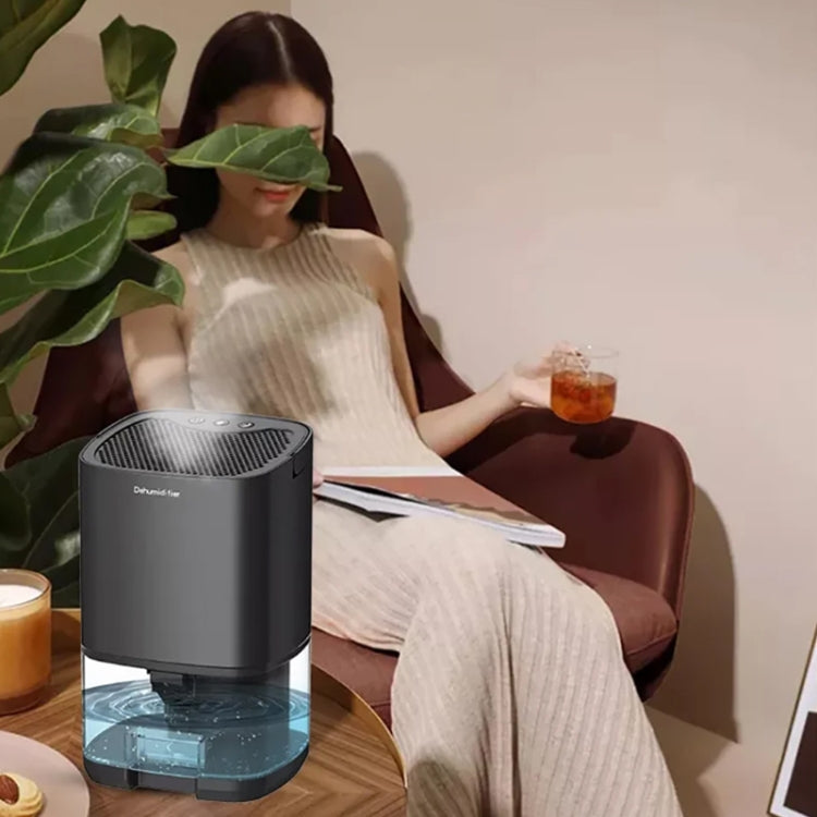 1L 36W Air Dehumidifier for Home Damp Drying Clothes with 7 colors Light US Plug(Black)