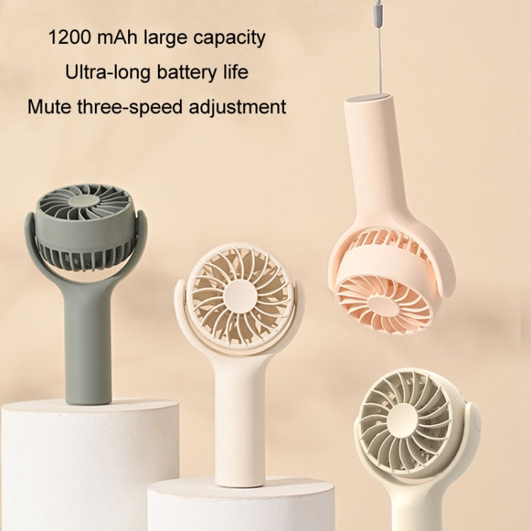 Mini Handheld Small Fan Rechargeable Mute Desktop Portable Fan(Khaki)