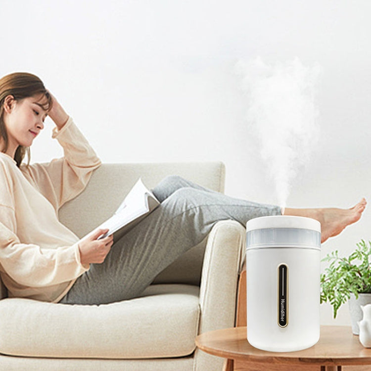 1L Home Humidifier Large Capacity Desk Aroma Mute Ambient Light Humidifier Charging Model(White)