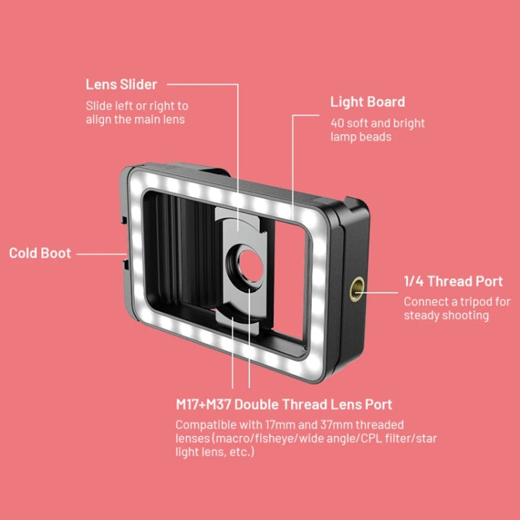 APEXEL 15X Macro Lens With LED Fill Light Phone Holder Clamp
