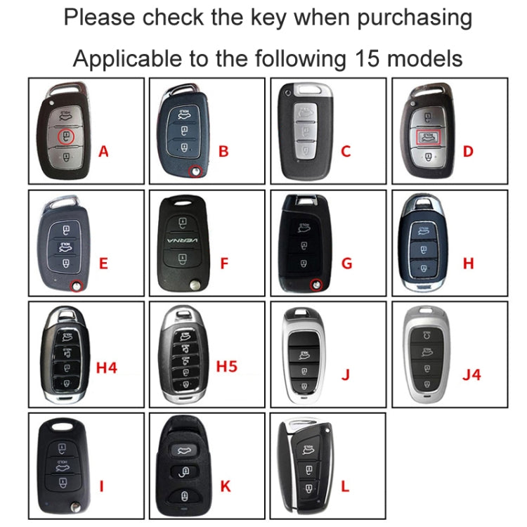 For Hyundai Car Key Cover Multifunctional Keychains Anti-lost Number Plates, Style: B
