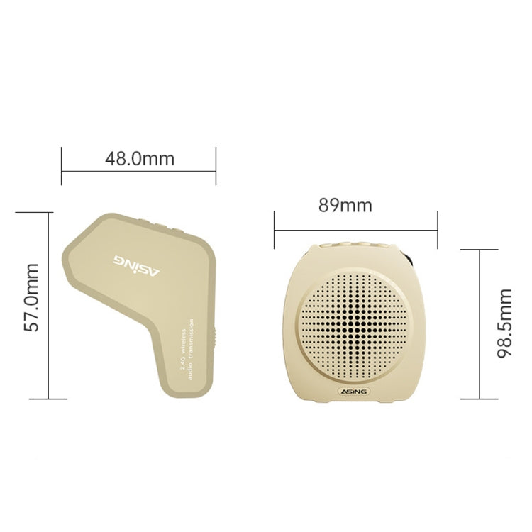 ASiNG S16 2.4G Wireless Voice Amplifier with Headset Microphone for Teachers Tour Guides Without Strap Chain