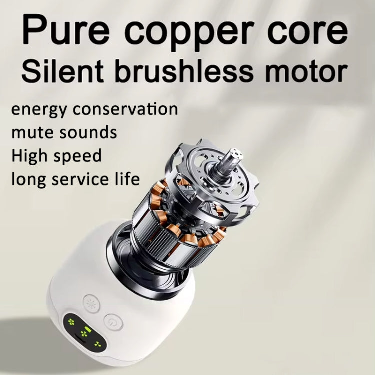 Mini Ceiling Fan Portable Camping Fan With Light & Remote Built In 8000mAh Battery(White)