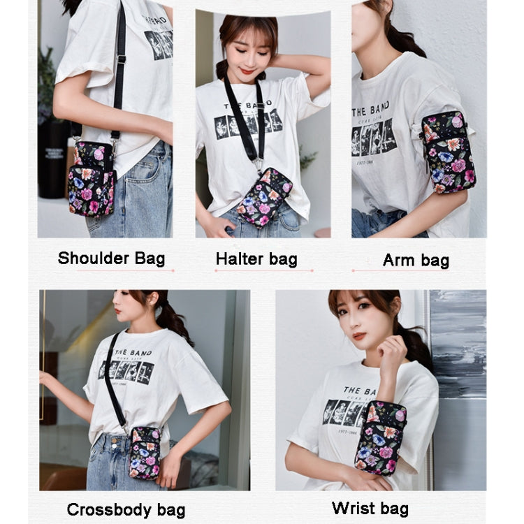 Printed Crossbody Mobile Phone Bag Mini Wallet With Arm Band, Style: Animal Park