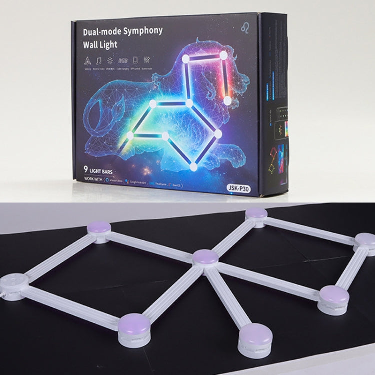 JSK-P30 9 Sections Smart WiFi Bluetooth Splicing Atmosphere Light Sound Control Constellation Light Support Amazon Alexa / Google Assistant / DuerOS EU Plug(White) - Novelty Lighting by PMC TechLife | Online Shopping South Africa | PMC TechLife | Buy Now Pay Later Mobicred