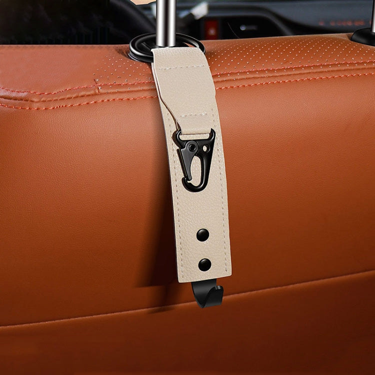 Car Seat Back Multifunctional Storage Metal Hook(Beige)