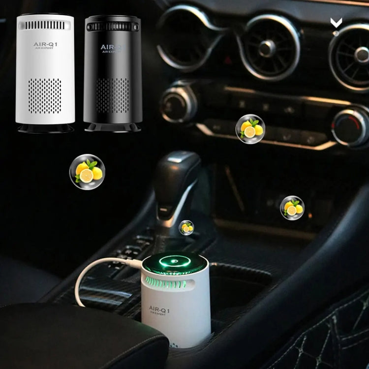 Car Negative Ion Air Purifier Odor Removal Aromatherapy(White)