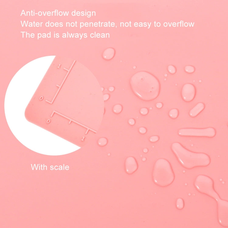 50x40cm Silicone Double Bowl Painting Pad Graffiti Oil Painting Mat Erasable and Washable Silicone Pad(Light Blue)