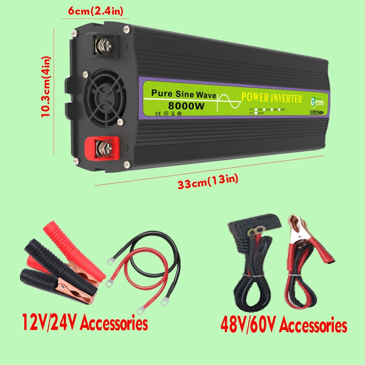 Gurxun 12V-220V 8000W Pure Sine Wave Inverter Car Single Digital Display Voltage Converter - free shipping - PMC Jewellery - Order now!