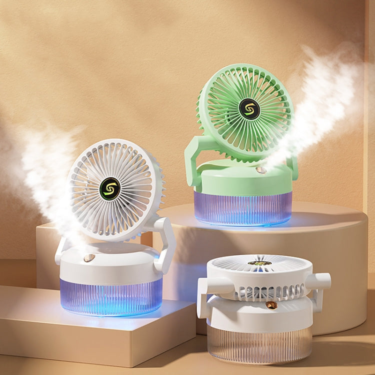 USB Charging Folding Desktop Spray Humidification Fan with Night Light(White) - Electric Fans by PMC TechLife | Online Shopping South Africa | PMC TechLife | Buy Now Pay Later Mobicred