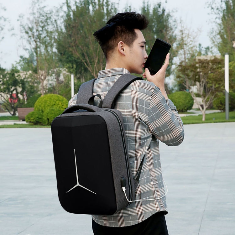 17 inch Multifunctional Water-resistant Business Sports Laptop Backpack with USB Port(Black)