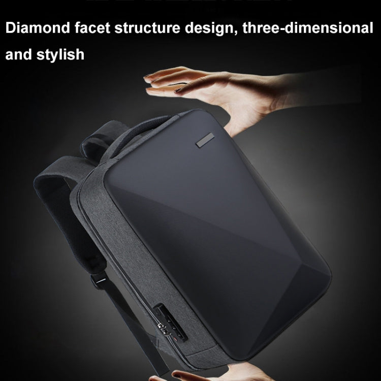 16 inch Large Capacity Password Lock Anti-Theft Laptop Backpack With USB Port(Black)