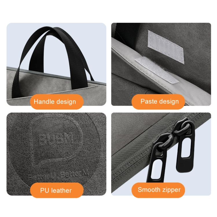 BUBM Portable Computer Bag Notebook Business Travel Bag, Size: 15 inch(Dark Gray)