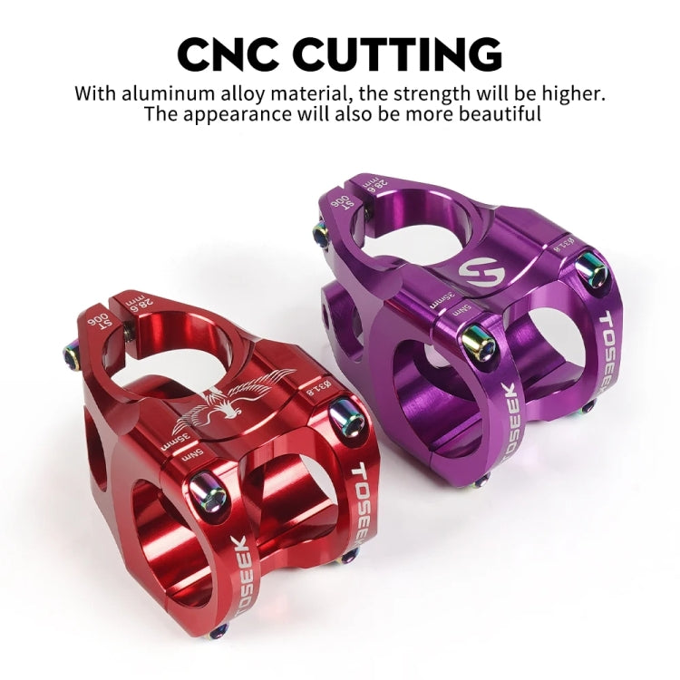 TOSEEK 35mm Aluminum Alloy Stem Bicycle Modification Accessories, Color: Red - Bicycle Grips by TOSEEK | Online Shopping South Africa | PMC Jewellery | Buy Now Pay Later Mobicred