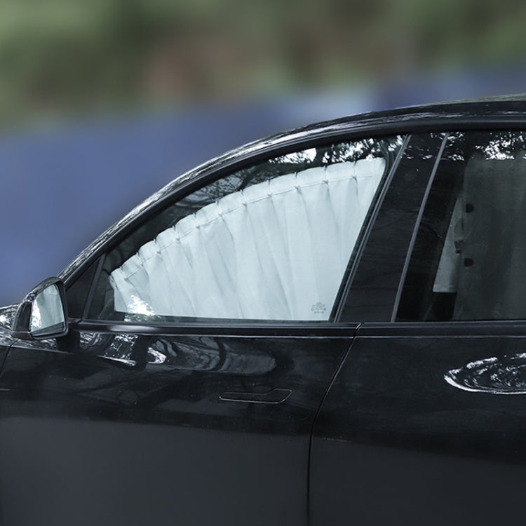 For Tesla Model Y 4pcs Black Car Side Window Privacy Sun Protection Curtain