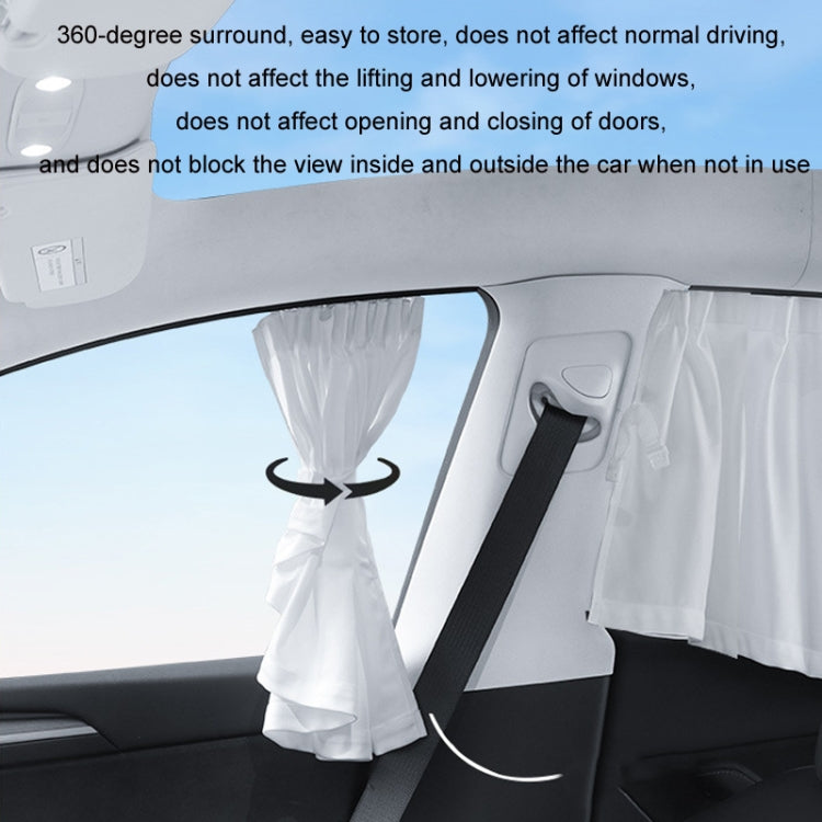 For Tesla Model Y 4pcs Black Car Side Window Privacy Sun Protection Curtain