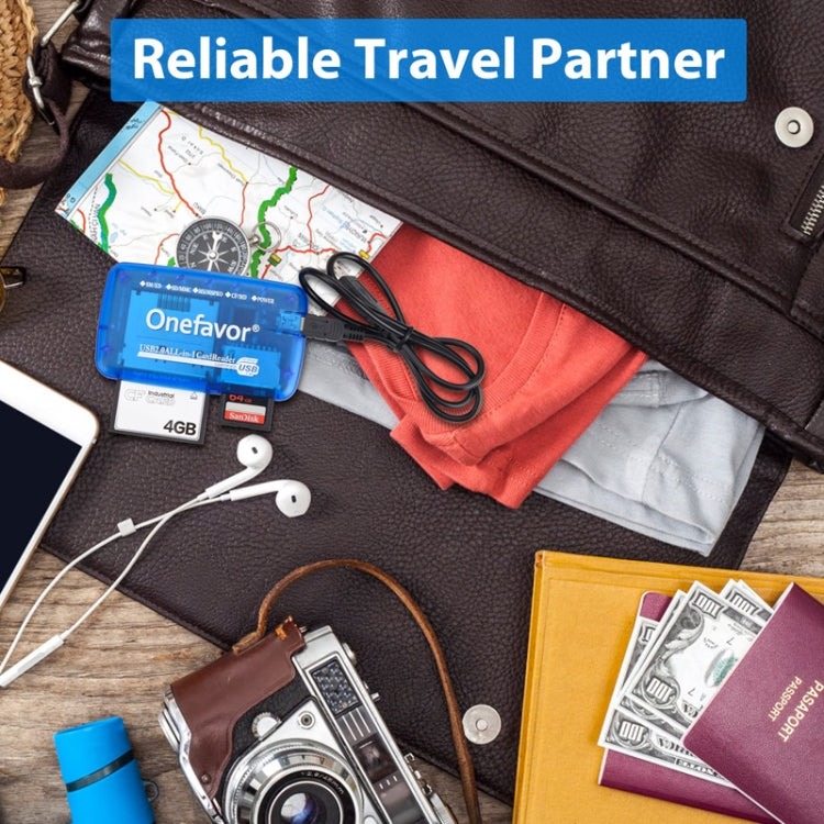 Onefavor All-In-One Card Reader Support SM / XD / SD / MMC / MS / CF Card, Model: Card Reader+8 Pin Adaptor - by Onefavor | Online Shopping South Africa | PMC Jewellery | Buy Now Pay Later Mobicred