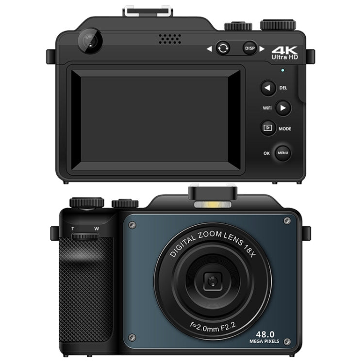 3-Inch Display Digital Camera Dual Front And Rear Cameras 48MP, 18x Digital Zoom 4K HD Camcorder(Black)