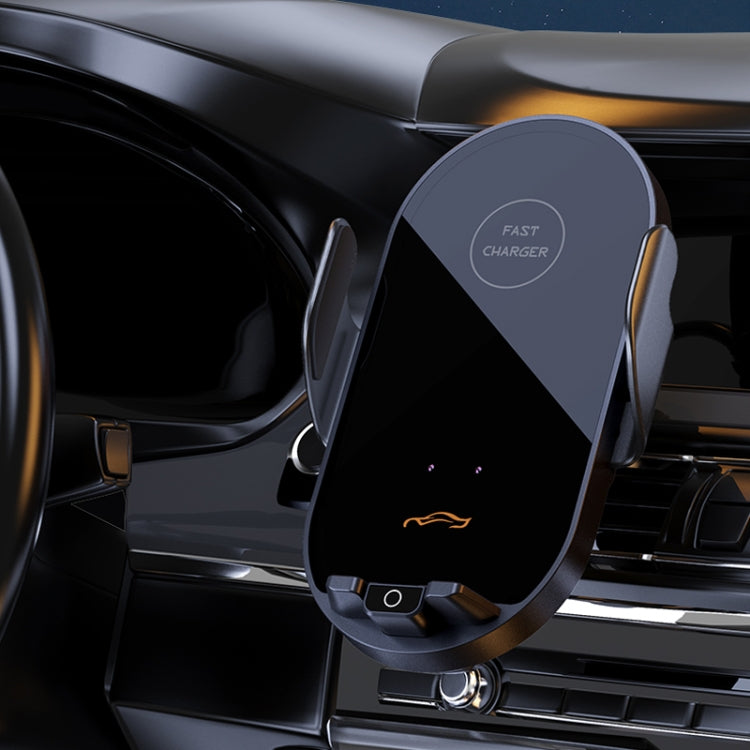 Car Air Outlet Smart Induction Wireless Charging Mobile Phone Holder(Black 66W)