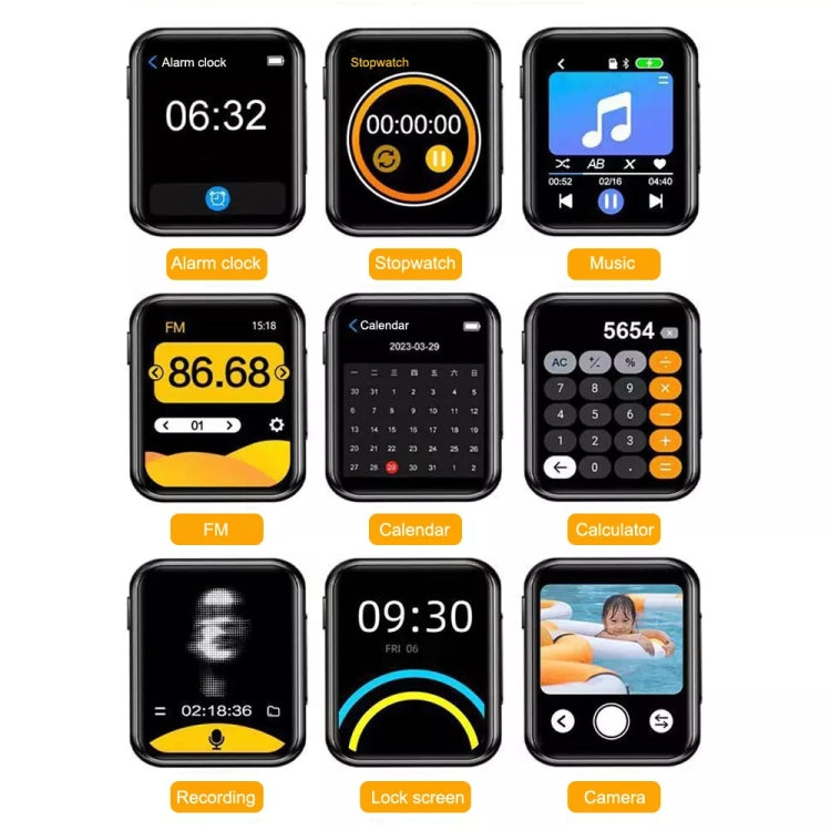 A30 MP3 Player With FHD 720P Digital Camera Bluetooth 5.4 Lossless Sound Audio Player 4GB