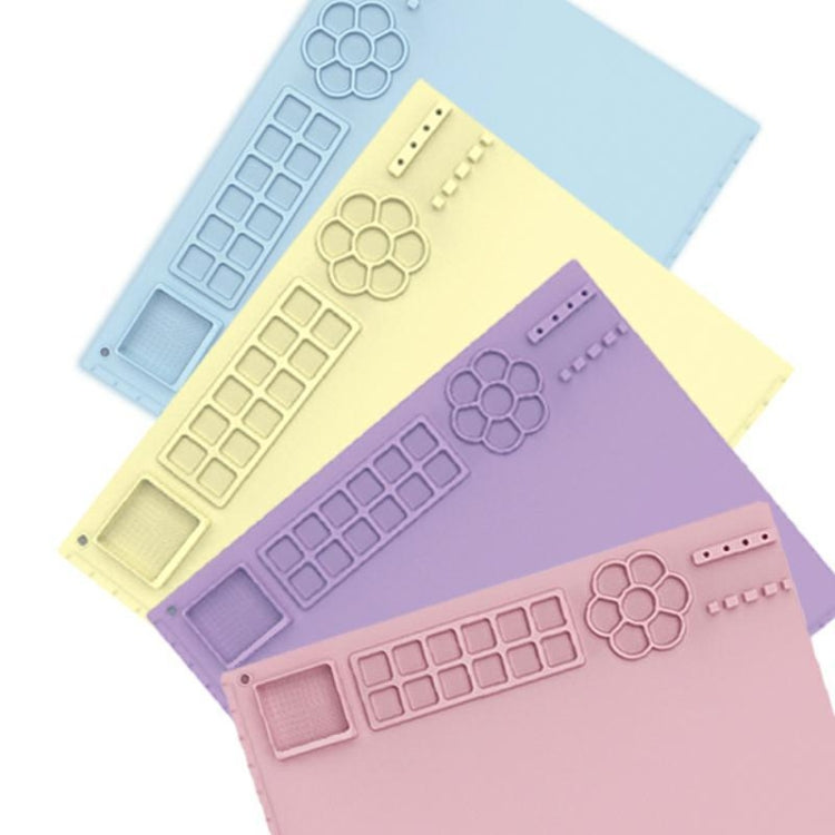 50x40cm Silicone Painting Pad With Paint Holder Art Mat For Drawing Clay(Pink)
