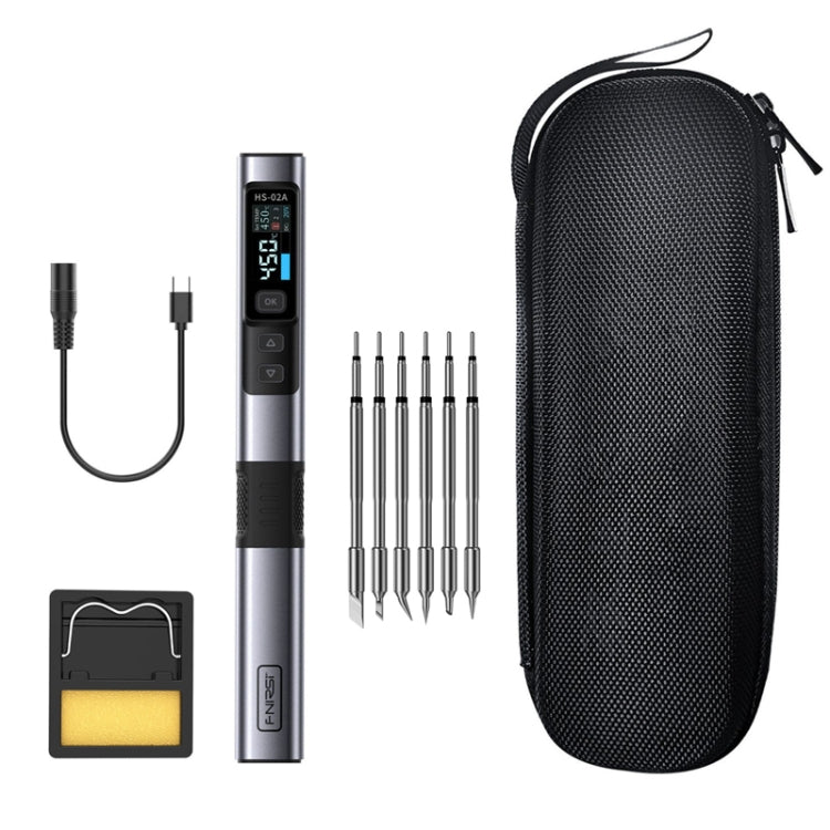 FNIRSI Portable Constant Temperature Soldering Iron Set, Model: HS-02A Standard 6 Head - free shipping - PMC Jewellery - Order now!