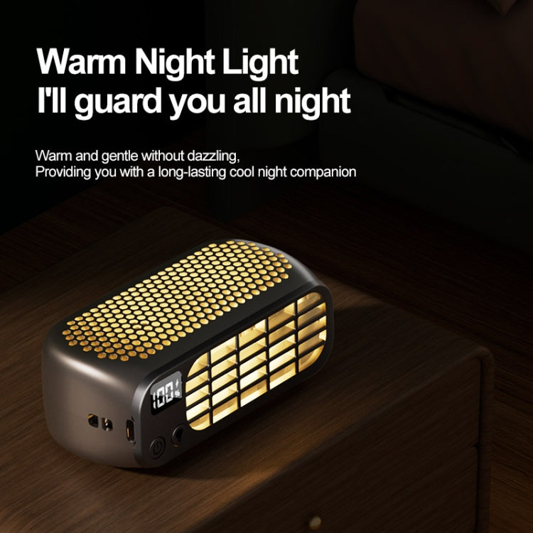 USB Charging Digital Display Portable Bladeless Outdoor Mini Night Light Fan(Pink)