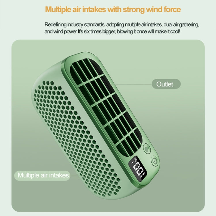 USB Charging Digital Display Portable Bladeless Outdoor Mini Night Light Fan(Pink)