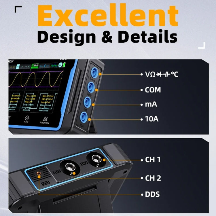 FNIRSI 2C53P Dual Channel Flat Panel Digital Oscilloscope Multimeter Signal Generator 3 In 1(Black) - free shipping - PMC Jewellery - Order now!