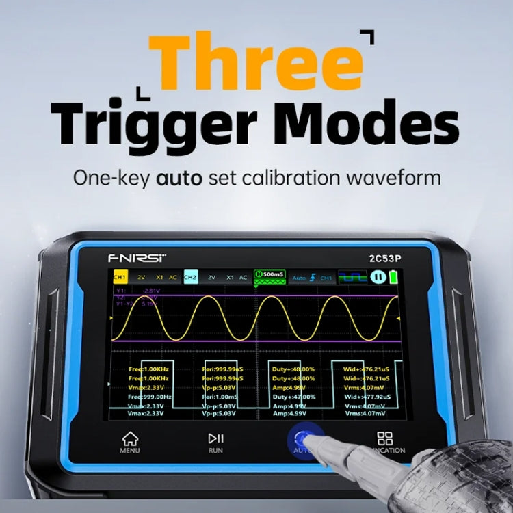 FNIRSI 2C53P Dual Channel Flat Panel Digital Oscilloscope Multimeter Signal Generator 3 In 1(Black) - free shipping - PMC Jewellery - Order now!