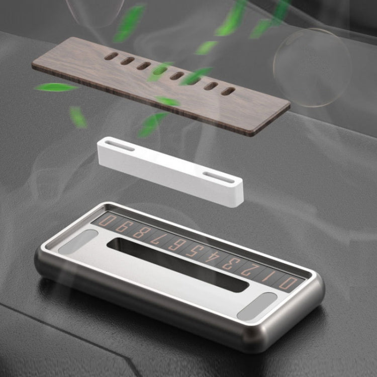 Car Metal Wood Aromatherapy Magnetic Luminous Car Moving Number Plate(Metal+Log) - Parking Card by PMC TechLife | Online Shopping South Africa | PMC TechLife | Buy Now Pay Later Mobicred