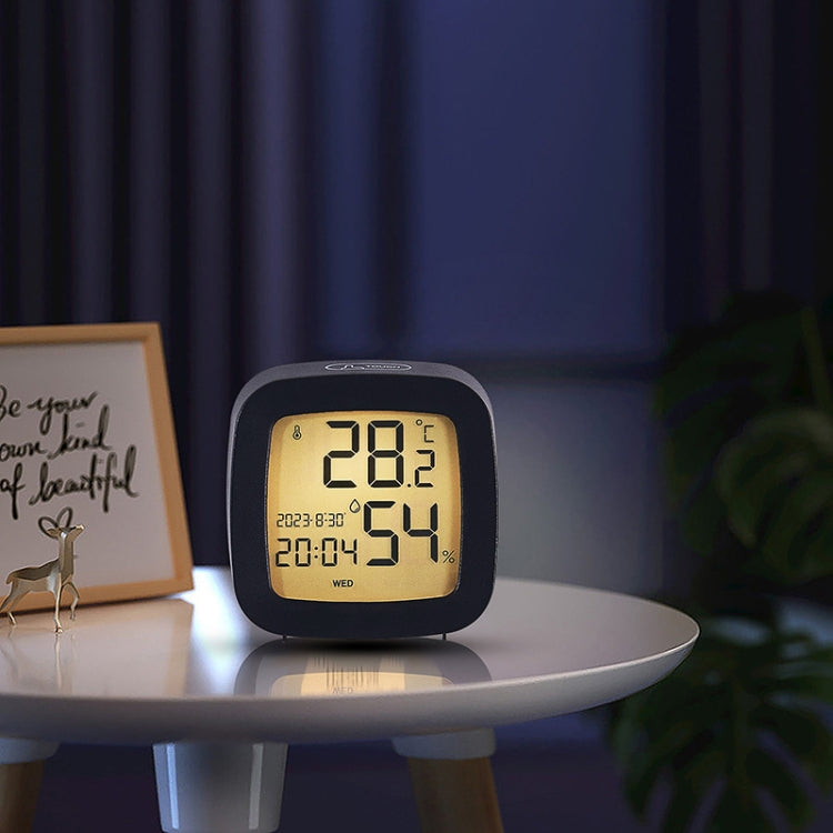 Multifunctional Temperature and Humidity LCD Clock Home Bedside Alarm Clock(2306 Black)
