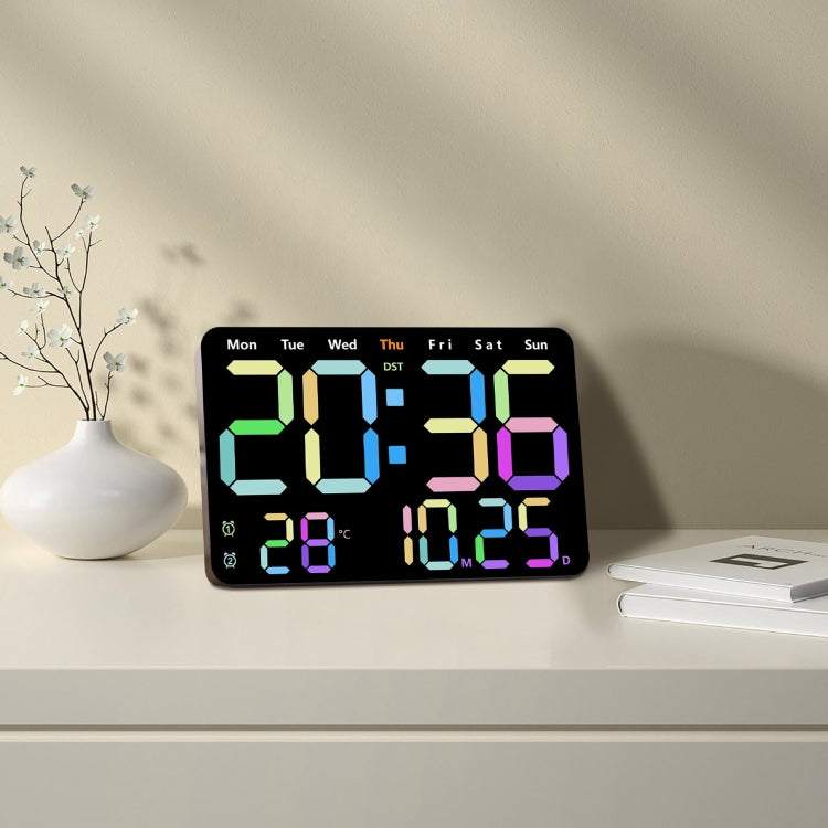 Multifunctional LED Digital Display Electronic Wall Clock Living Room Silent Alarm Clock, Color: Colorful - Wall Clock by PMc TechLife | Online Shopping South Africa | PMc TechLife | Buy Now Pay Later Mobicred