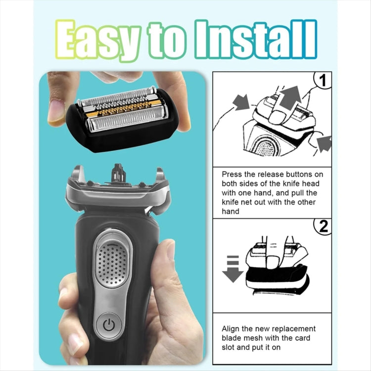 For Braun Series 9 Electric Shaver Replacement Blade Gold Foil Style 92S Without Text - Accessories by PMC TechLife | Online Shopping South Africa | PMC TechLife | Buy Now Pay Later Mobicred
