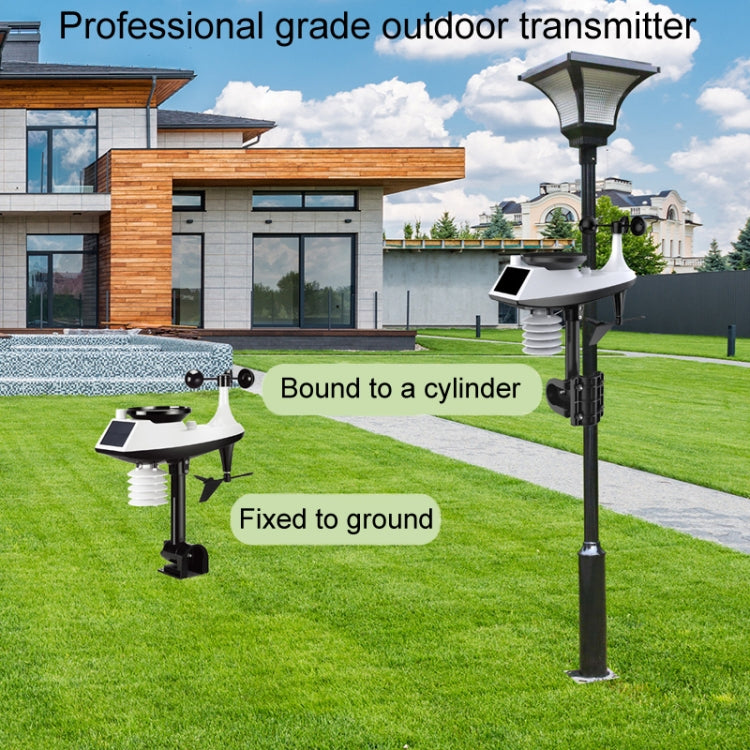 Wireless Weather Station Wind Speed Rain And Wind Direction Detection Weather Forecast Clock(Black)