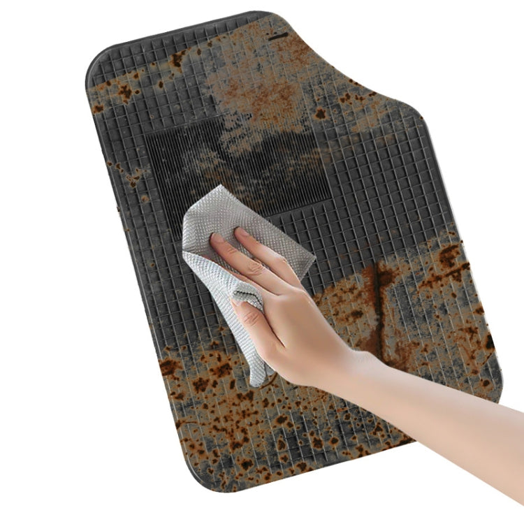 4pcs/Set Car PVC Anti-slip Water-resistant Durable Floor Mats(Stripes)