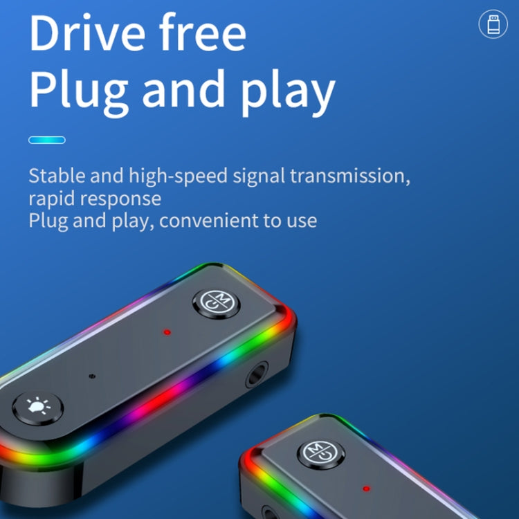 Q3 2-in-1 RGB Light Bluetooth Audio Receiver Launcher Car Audio Adapter