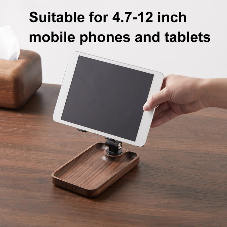 Walnut Desktop Mobile Phone Stand Lifting Folding Tablet Holder with Tray Base - free shipping - PMC Jewellery - Order now!