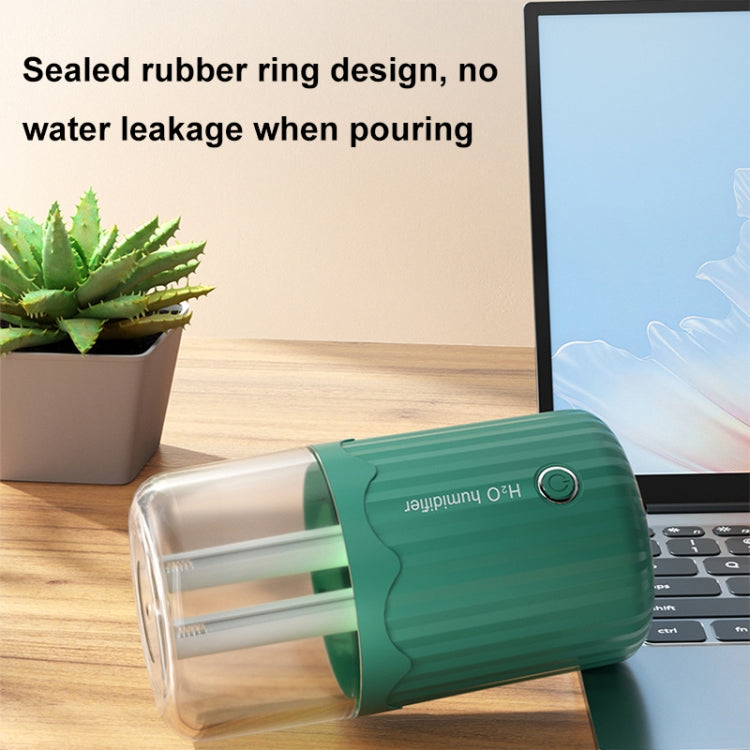 T06 Large-Capacity Atmosphere Night Light Household Dual Spray Air Humidifier, Color: Purple Battery