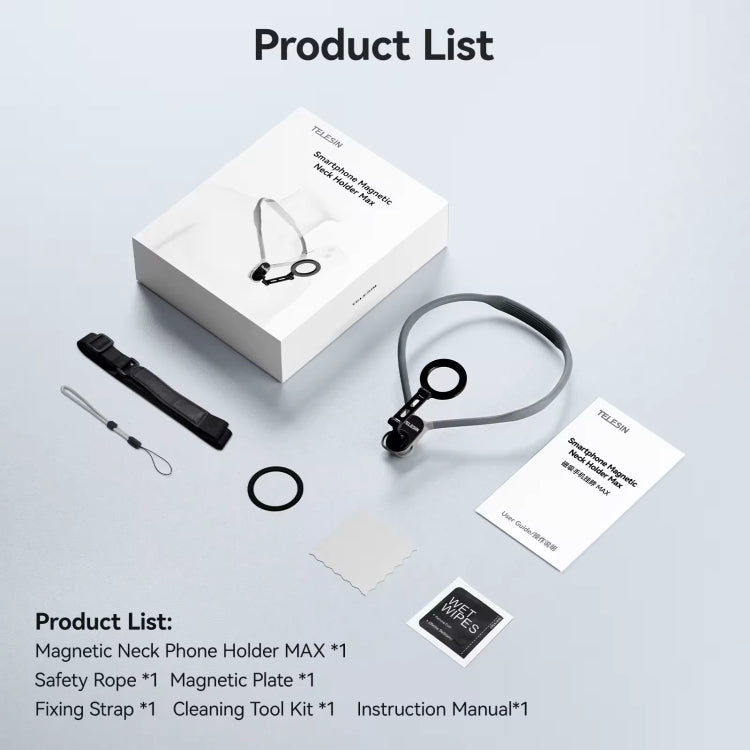 TELESIN MNM-002 Magsafe Magnetic Suction Mobile Phone Hanging Neck POV Viewing Angle Lazy Stand(Blue) - free shipping - PMC TechLife - Order now!