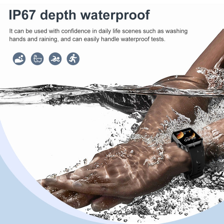 T12Pro 1.85-inch IP67 Water-resistant Sports Wellness Tracking Bluetooth Call Smart Watch(Black)