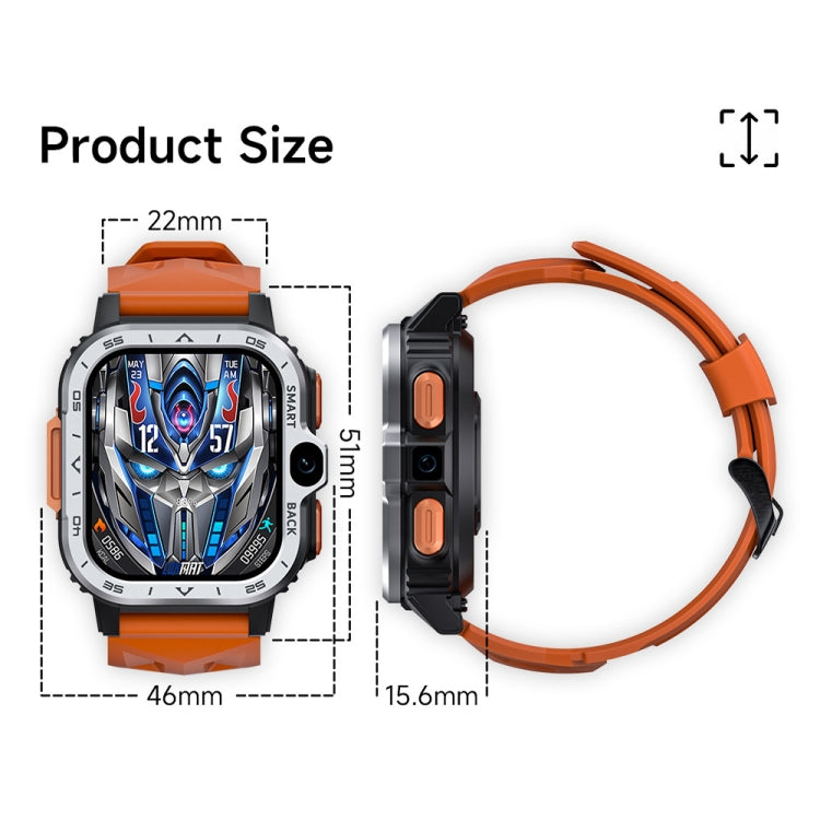 LOKMAT APPLLP 4 MAX 2.02-Inch Android 8.1 Full Network Wifi Card Bluetooth Smart Watch(Silver 64G) - free shipping - PMC Jewellery - Order now!