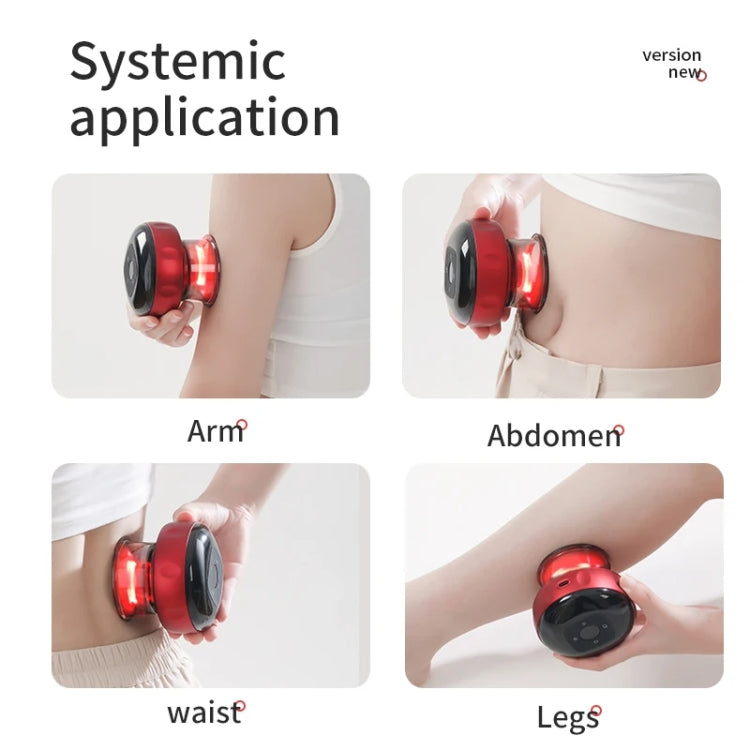 12-speed Remote Control Cupping Therapy Massager Set with 3 Cups(Red)